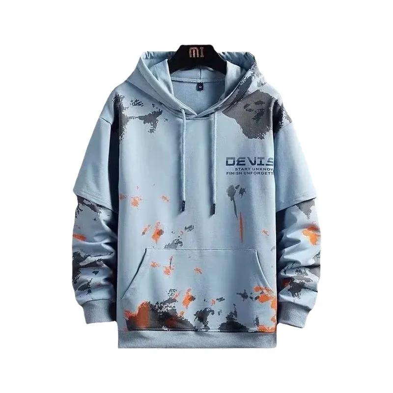 Men's Japanese Style Loose Fit Hoodie - Trendy Artistic Casual Long Sleeve Polyester for Autumn - Image 5