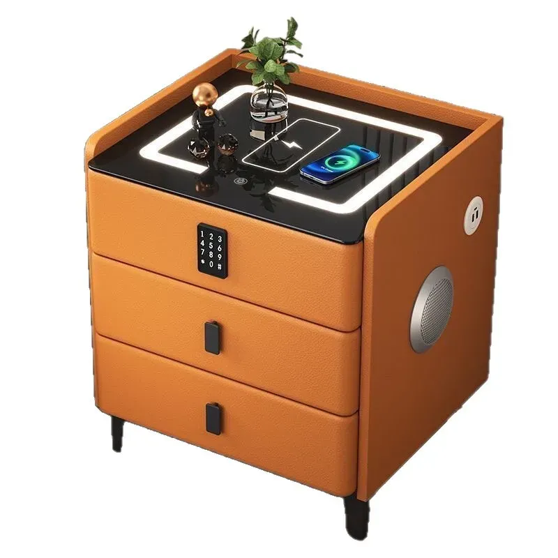 2026 Multifunctional Smart Bedroom Bedside Cabinet with Bluetooth Speaker, Luxurious Modern Nightstand, Integrated Audio for Home Decor thumbnail 5
