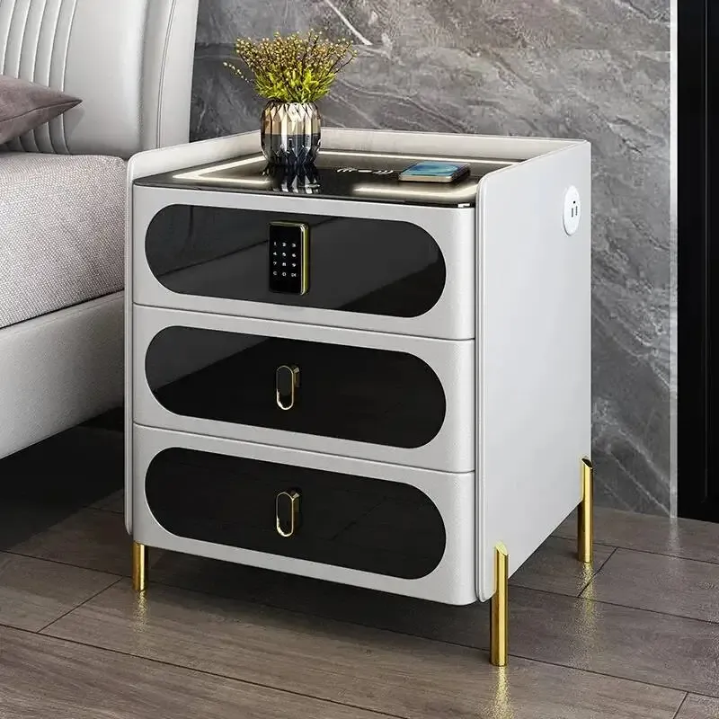 Smart Bedside Table with Wireless Charging, USB Ports, and Fingerprint Lock - Modern Bedroom Furniture for Home thumbnail 3