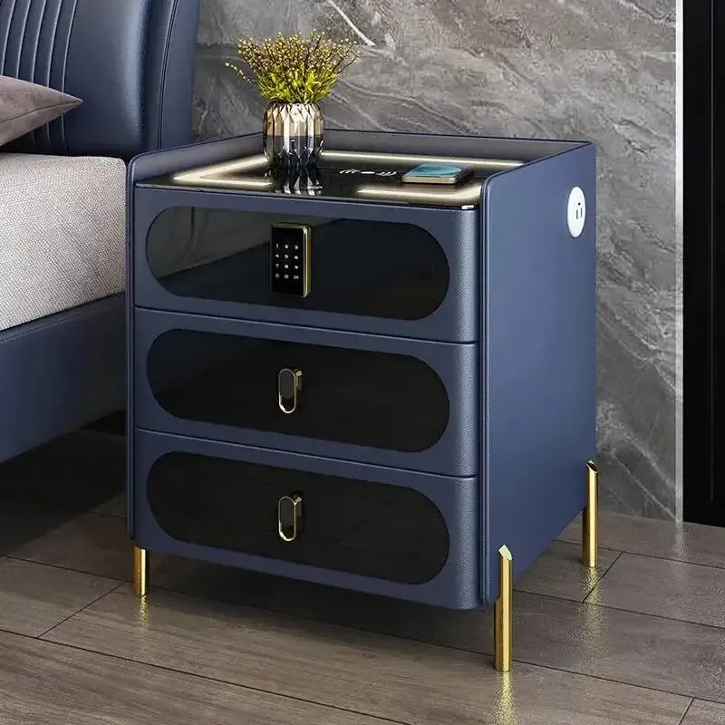 Smart Bedside Table with Wireless Charging, USB Ports, and Fingerprint Lock - Modern Bedroom Furniture for Home thumbnail 2