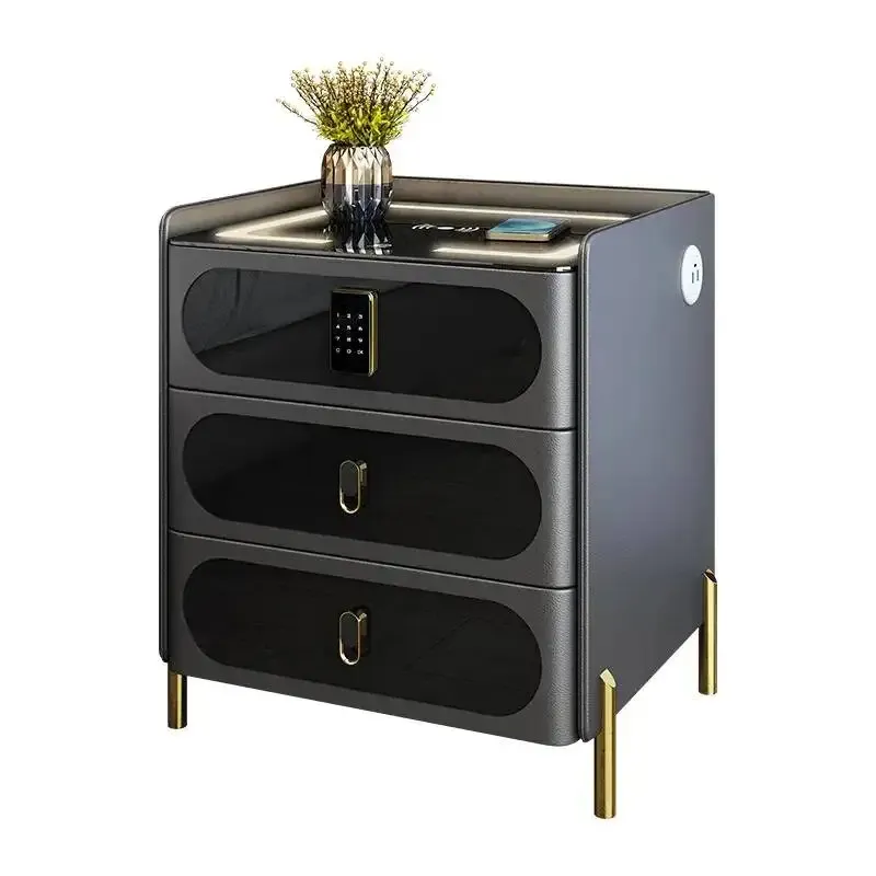 Smart Bedside Table with Wireless Charging, USB Ports, and Fingerprint Lock - Modern Bedroom Furniture for Home thumbnail 5