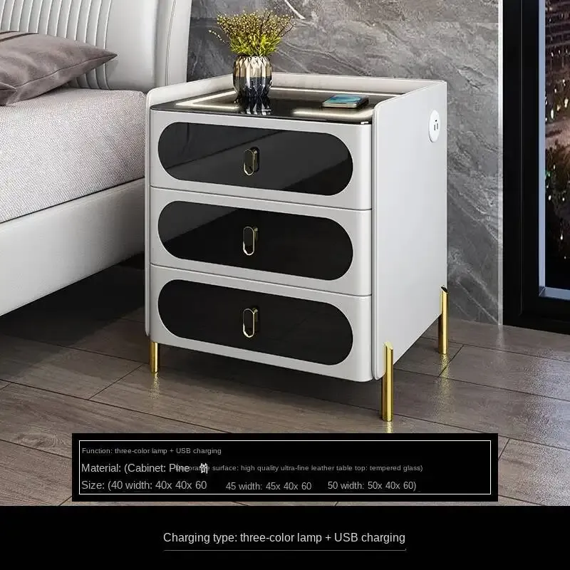 Smart Bedside Table with Wireless Charging, USB Ports, and Fingerprint Lock - Modern Bedroom Furniture for Home thumbnail 6