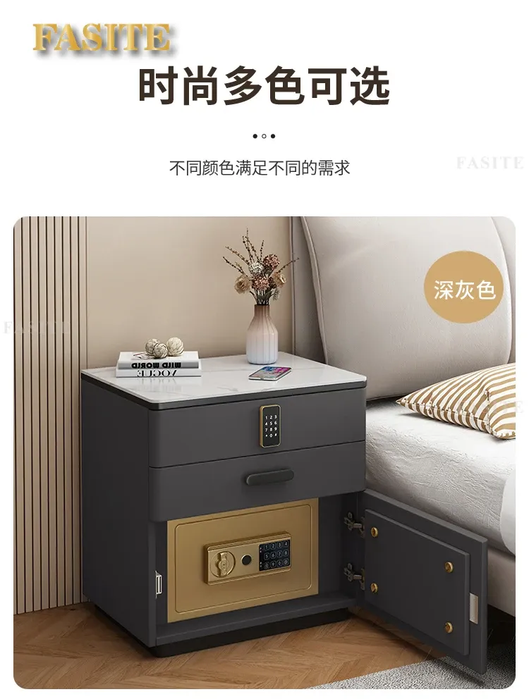 White Japanese Aesthetic Storage Nightstand with Built-in Phone Charger, Mesita De Noche for Bedroom Organization, Modern Dormitory Home Furniture showcase 18