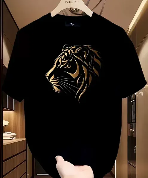 Summer Men's Cotton T-Shirt: Breathable, Trendy Printed Design, Comfortable Short Sleeve Tee for Casual Wear - Image 1