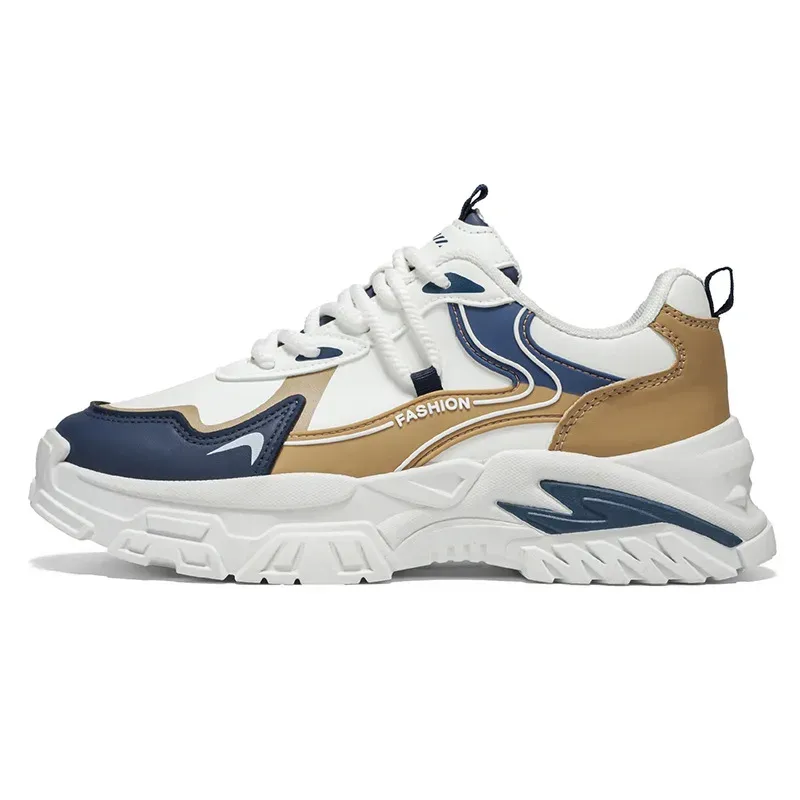 Men's Casual Running Shoes - Breathable PU Leather Low Cut Sneakers, Thick Sole, All-Season Comfort for Students & Adults - Image 5