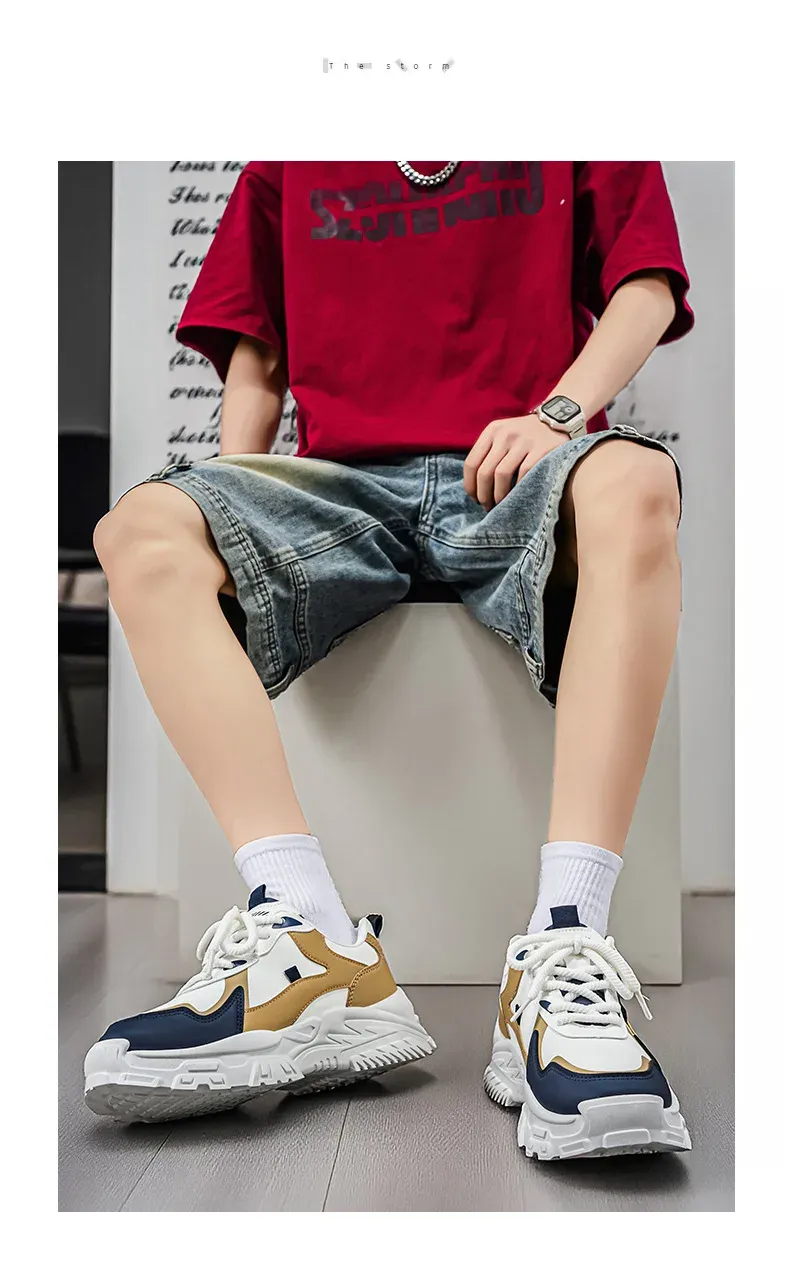 Men's Casual Running Shoes - Breathable PU Leather Low Cut Sneakers, Thick Sole, All-Season Comfort for Students & Adults showcase 6