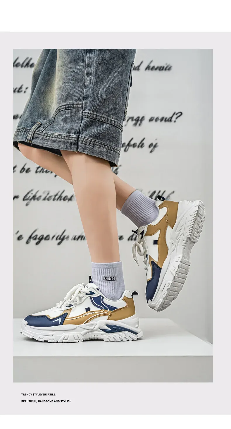 Men's Casual Running Shoes - Breathable PU Leather Low Cut Sneakers, Thick Sole, All-Season Comfort for Students & Adults showcase 7