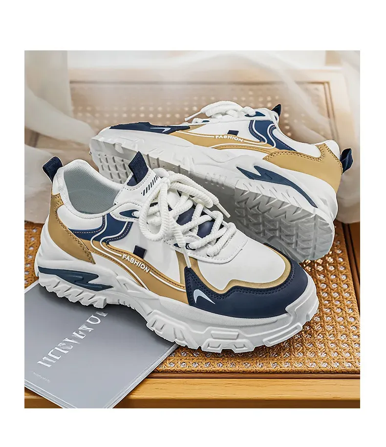 Men's Casual Running Shoes - Breathable PU Leather Low Cut Sneakers, Thick Sole, All-Season Comfort for Students & Adults showcase 8