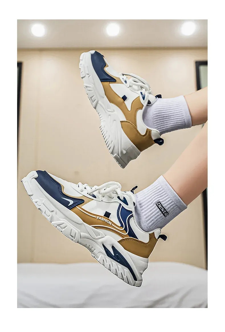 Men's Casual Running Shoes - Breathable PU Leather Low Cut Sneakers, Thick Sole, All-Season Comfort for Students & Adults showcase 9