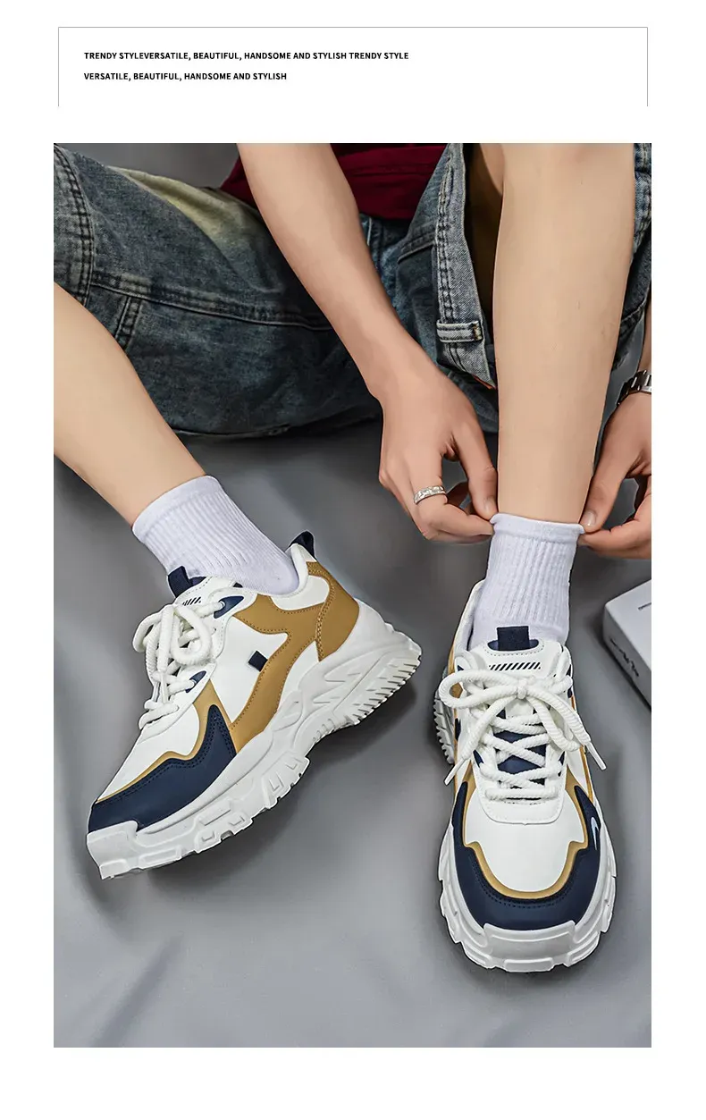 Men's Casual Running Shoes - Breathable PU Leather Low Cut Sneakers, Thick Sole, All-Season Comfort for Students & Adults showcase 10