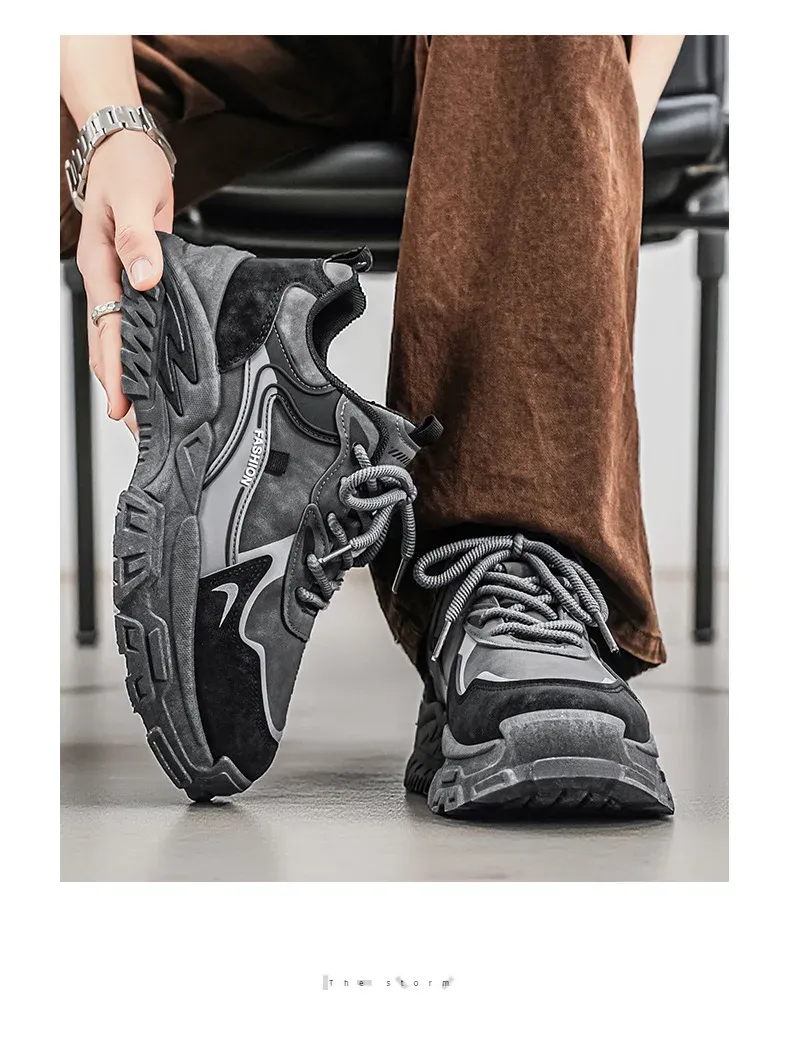 Men's Casual Running Shoes - Breathable PU Leather Low Cut Sneakers, Thick Sole, All-Season Comfort for Students & Adults showcase 15