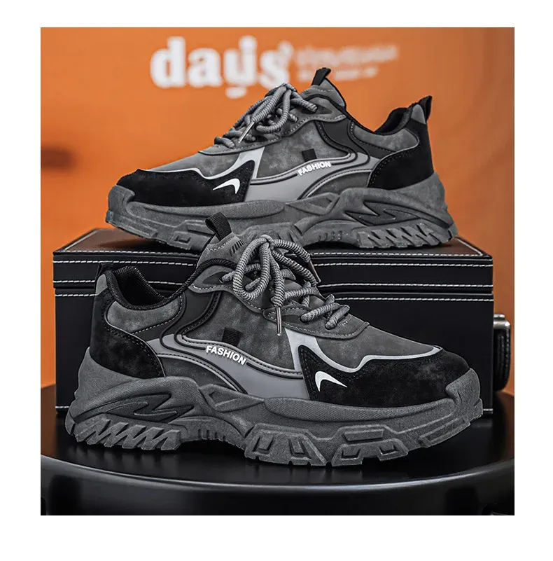 Men's Casual Running Shoes - Breathable PU Leather Low Cut Sneakers, Thick Sole, All-Season Comfort for Students & Adults showcase 16