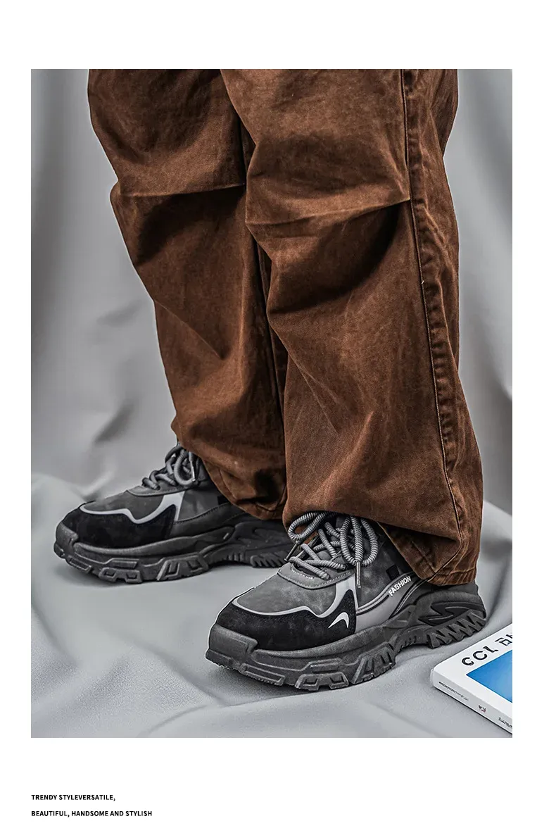 Men's Casual Running Shoes - Breathable PU Leather Low Cut Sneakers, Thick Sole, All-Season Comfort for Students & Adults showcase 17