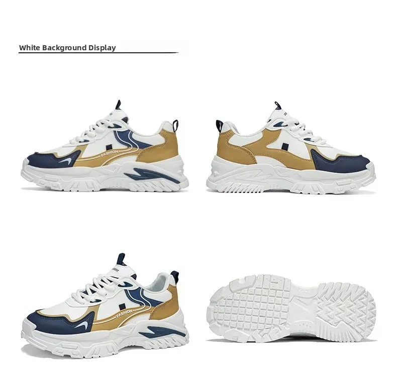 Men's Casual Running Shoes - Breathable PU Leather Low Cut Sneakers, Thick Sole, All-Season Comfort for Students & Adults showcase 18