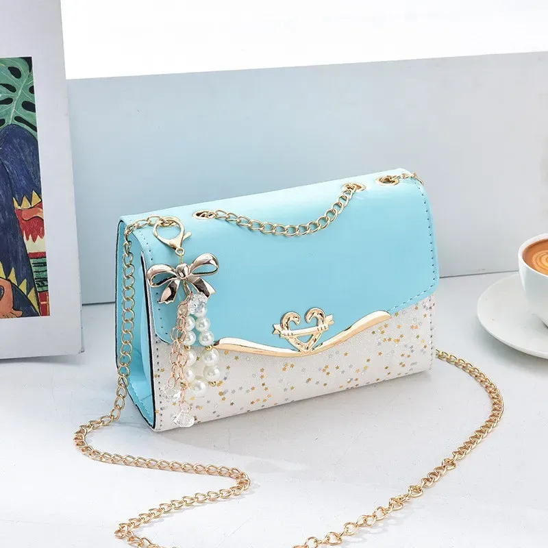 Women's Fashion Sequin Shoulder Bag with Bow Pendant Chain - Korean Ins Style Small Square Bag for Parties & Everyday showcase 15