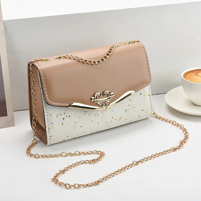 Women's Fashion Sequin Shoulder Bag with Bow Pendant Chain - Korean Ins Style Small Square Bag for Parties & Everyday showcase 17