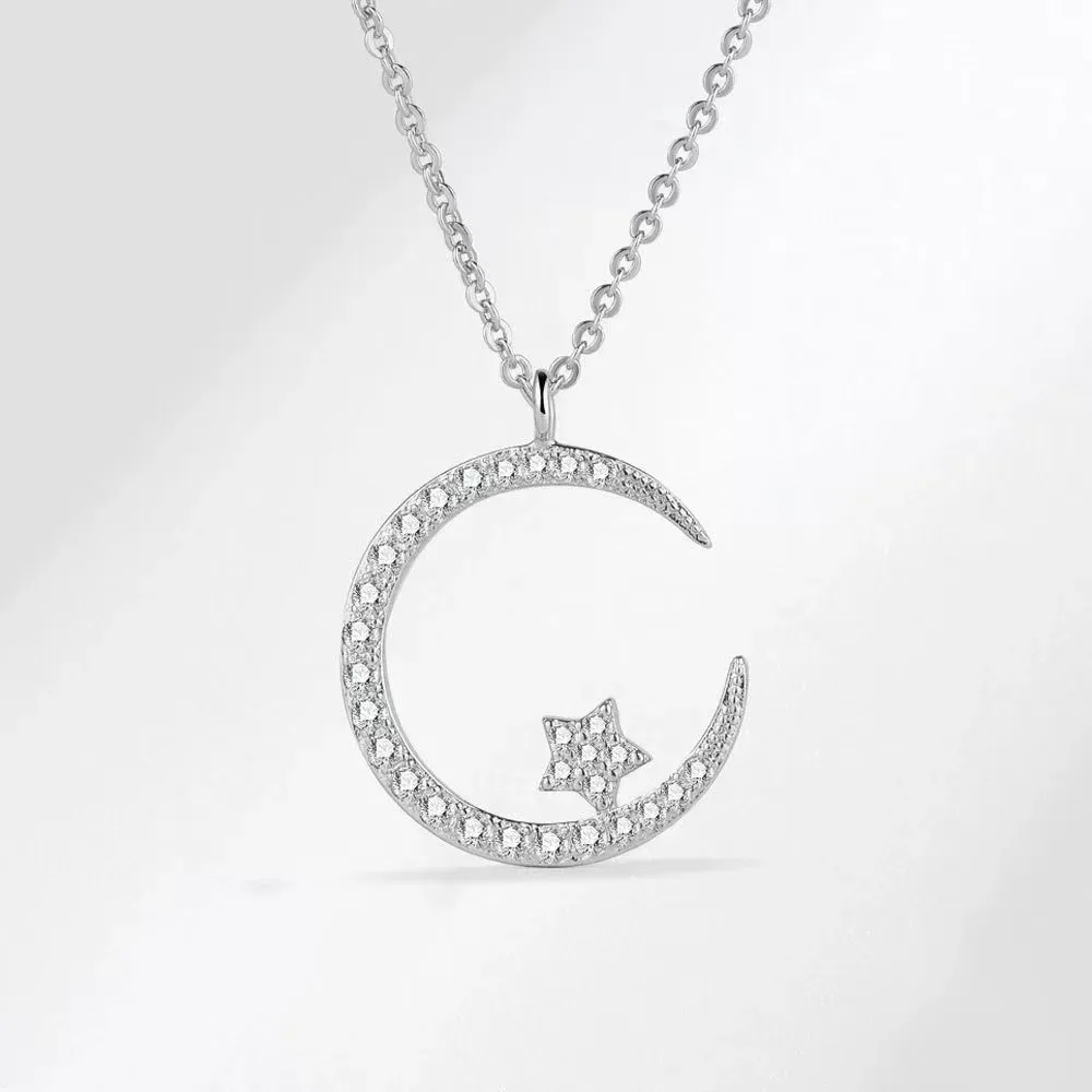 Women's Luxury Star Pendant Necklace - Fashionable Shining Inlaid Crystal Temperament Jewelry for Wedding Banquets & Special Occasions showcase 1