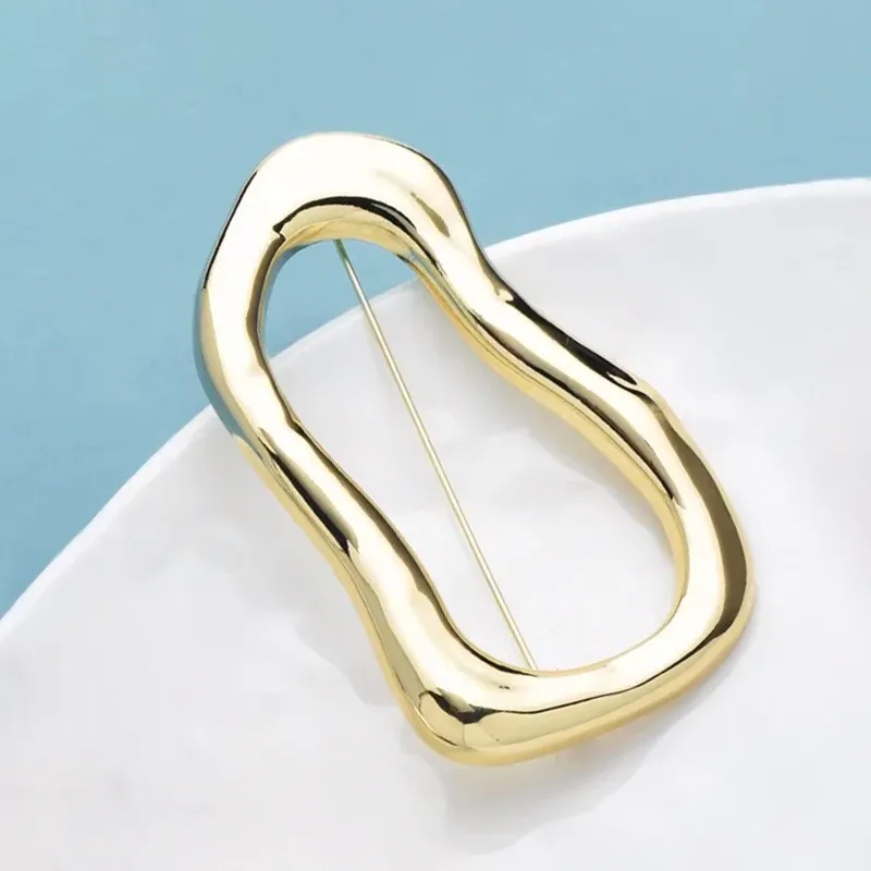 Wuli&baby Stainless Steel Large Circle Brooch Pin for Women & Men, Versatile Geometric Design, Perfect Gift Accessory - Image 5