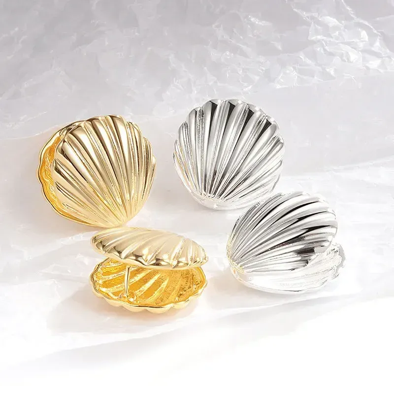 Trendy Ocean Shell Texture Stud Earrings for Women - Unique Personalized Daily Wear Fashion Jewelry Accessories thumbnail 2