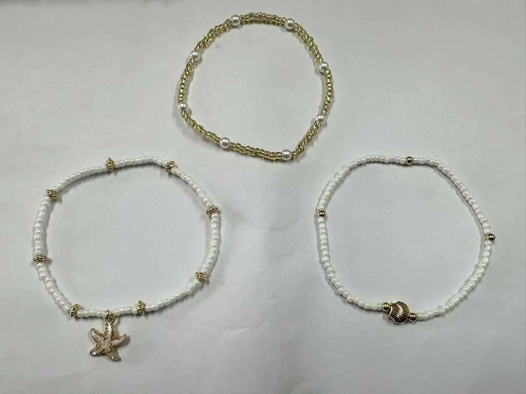 Bohemian Starfish Shell Anklet Set - 3 Layer Millet Bead Ankle Chain, Beachy Elegant Foot Jewelry Accessory for Women - Image 4