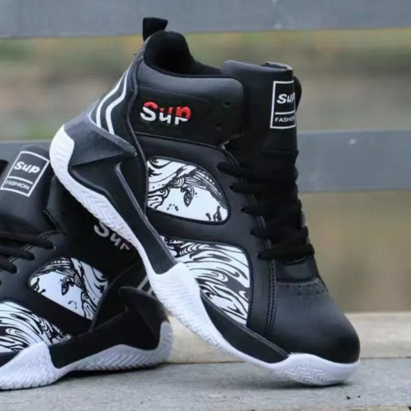 Men's High-Top Basketball Shoes: Luxury Comfortable Anti-Slip Sneakers for Running, Casual Wear, and Fashionable Versatility - Image 4