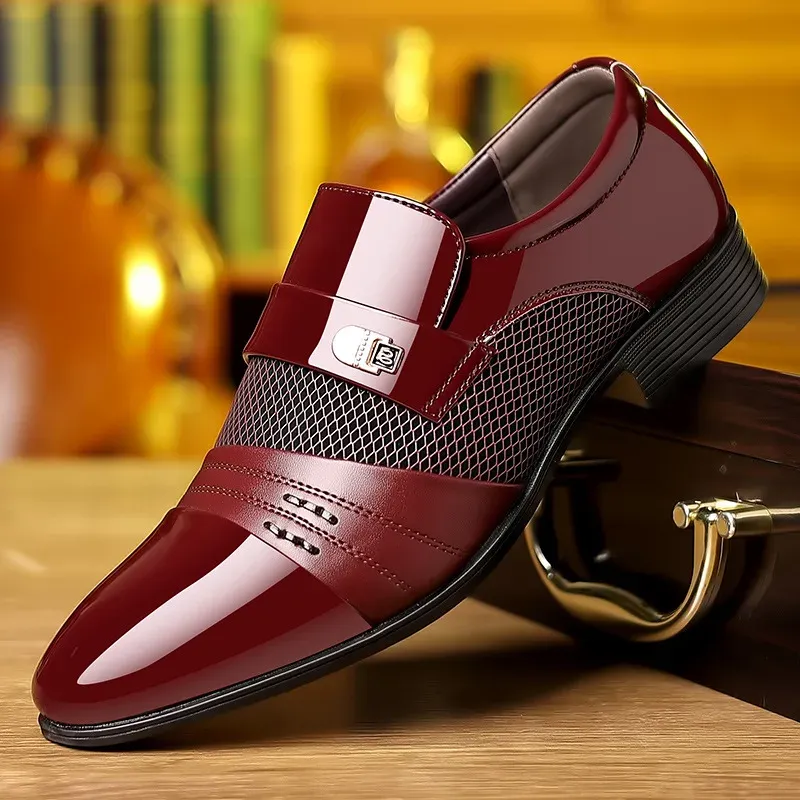Men's Luxury Oxford Dress Shoes - Pointed Toe Leather Business & Wedding Shoes, Classic Business Style, Available in Big Sizes 38-48 - Image 3