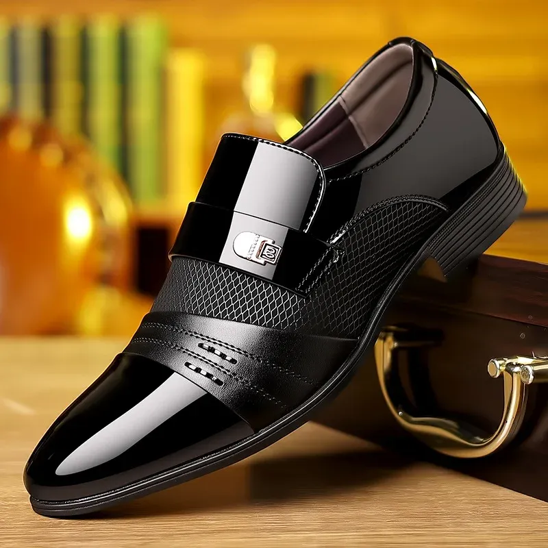 Men's Luxury Oxford Dress Shoes - Pointed Toe Leather Business & Wedding Shoes, Classic Business Style, Available in Big Sizes 38-48 - Image 2