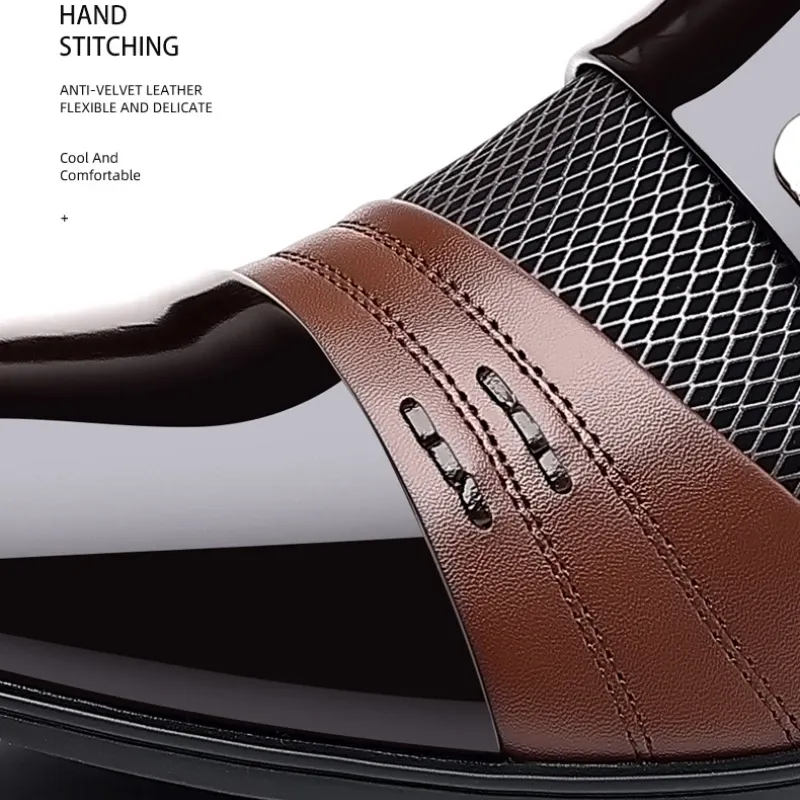 Men's Luxury Oxford Dress Shoes - Pointed Toe Leather Business & Wedding Shoes, Classic Business Style, Available in Big Sizes 38-48 - Image 5