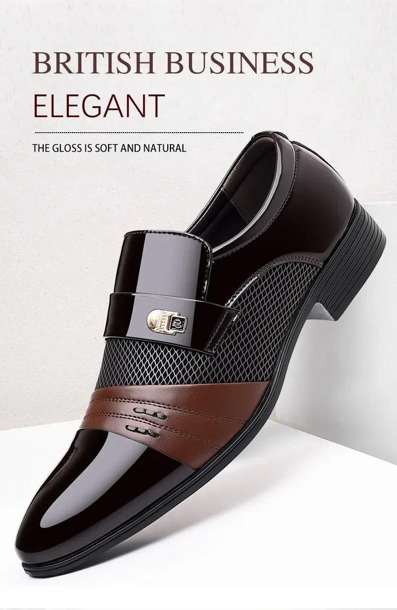 Men's Luxury Oxford Dress Shoes - Pointed Toe Leather Business & Wedding Shoes, Classic Business Style, Available in Big Sizes 38-48 showcase 2