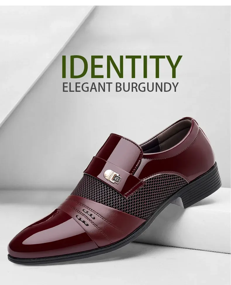 Men's Luxury Oxford Dress Shoes - Pointed Toe Leather Business & Wedding Shoes, Classic Business Style, Available in Big Sizes 38-48 showcase 5