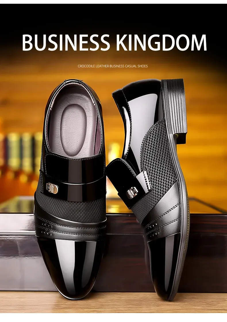 Men's Luxury Oxford Dress Shoes - Pointed Toe Leather Business & Wedding Shoes, Classic Business Style, Available in Big Sizes 38-48 showcase 8