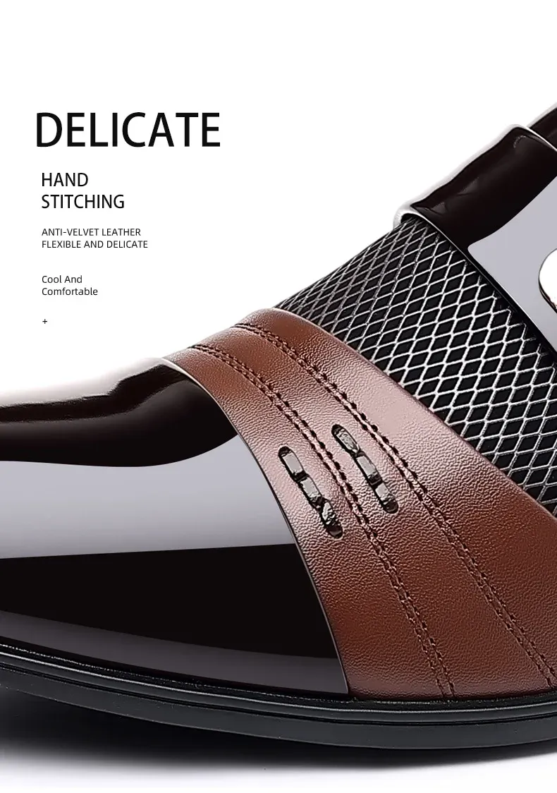 Men's Luxury Oxford Dress Shoes - Pointed Toe Leather Business & Wedding Shoes, Classic Business Style, Available in Big Sizes 38-48 showcase 12
