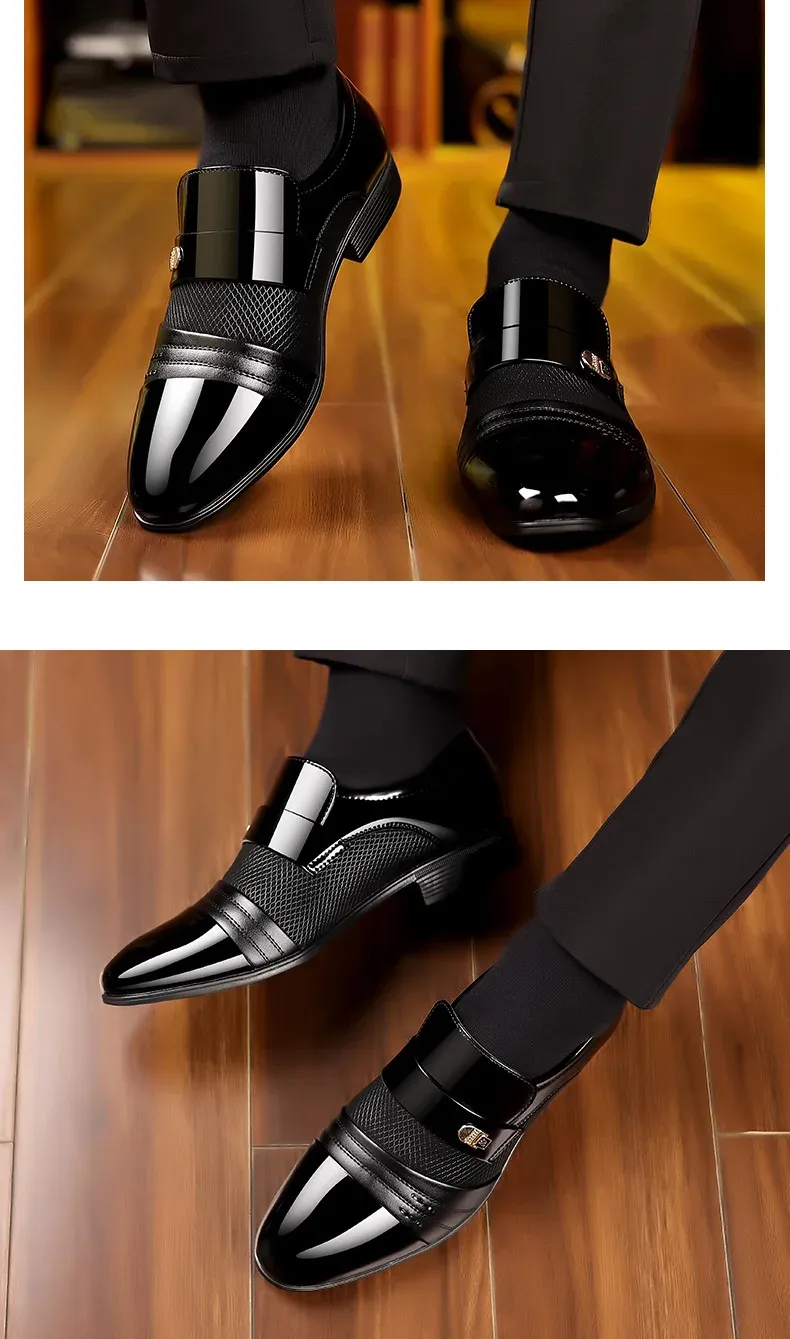 Men's Luxury Oxford Dress Shoes - Pointed Toe Leather Business & Wedding Shoes, Classic Business Style, Available in Big Sizes 38-48 showcase 20