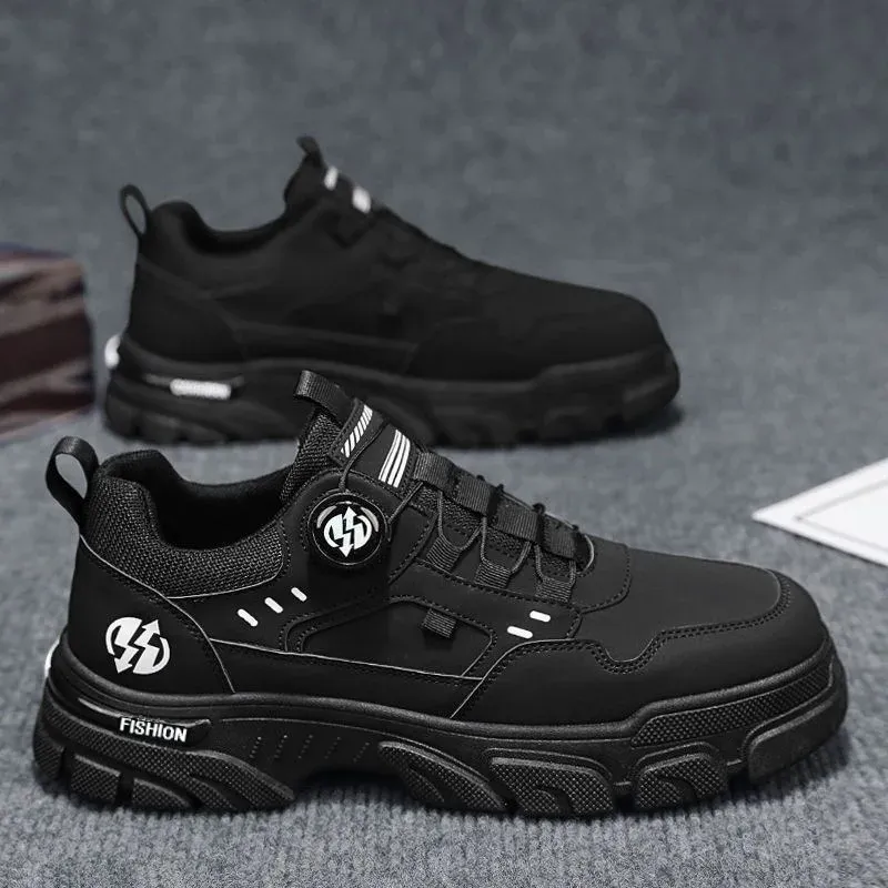 Men's Casual Leather Sneakers - Comfortable Soft Breathable Walking Shoes for Summer, Stylish Board Shoes for Men - Image 3