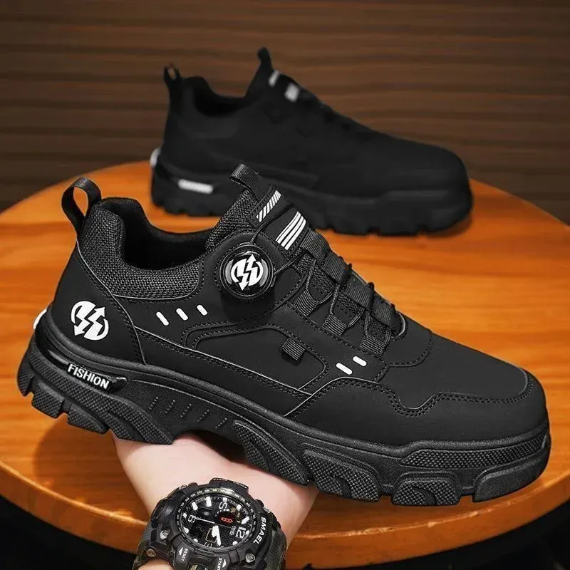 Men's Casual Leather Sneakers - Comfortable Soft Breathable Walking Shoes for Summer, Stylish Board Shoes for Men showcase 3