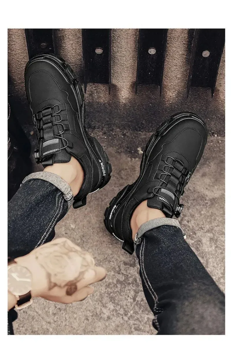 Men's Casual Leather Sneakers - Comfortable Soft Breathable Walking Shoes for Summer, Stylish Board Shoes for Men showcase 9