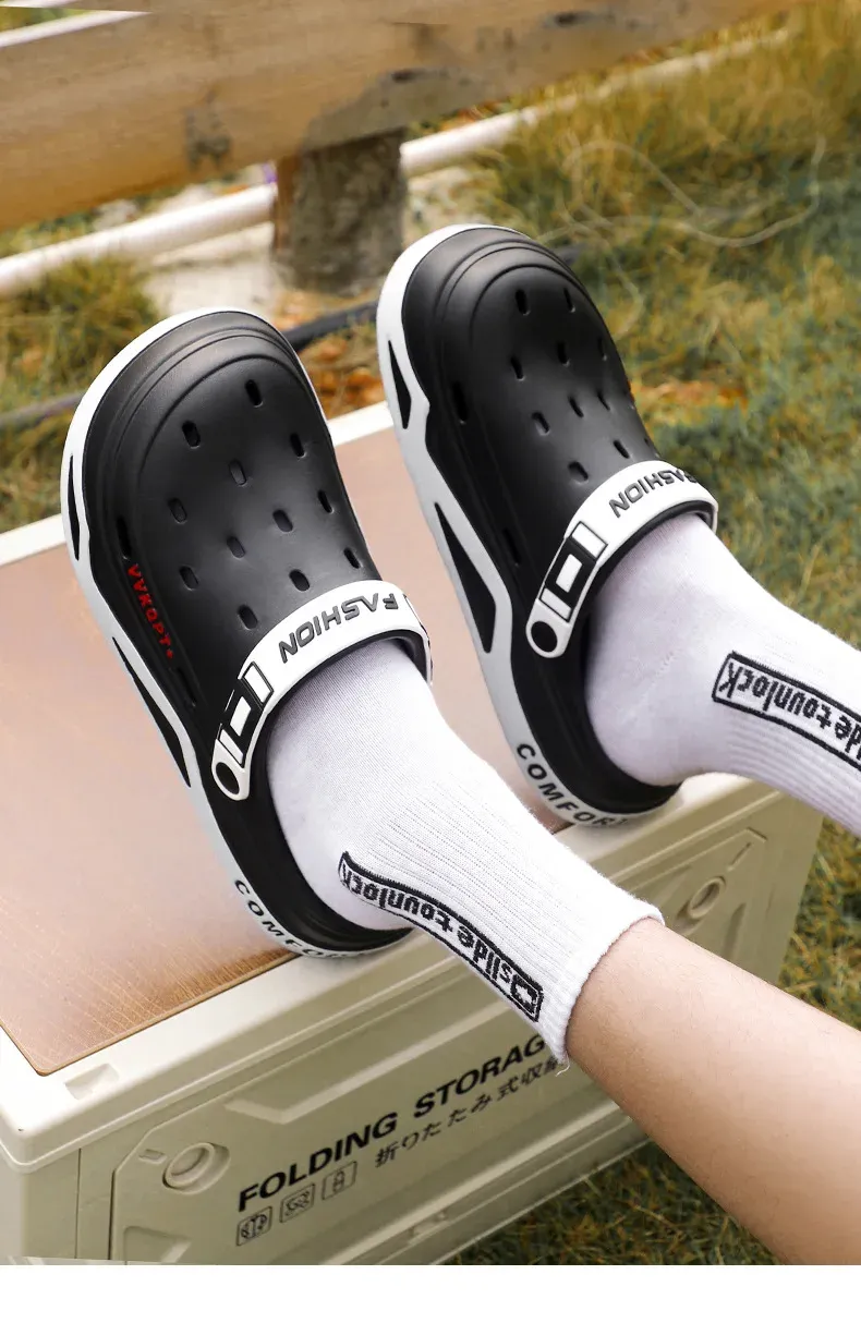 Men's Summer Breathable EVA Hole Shoes Sandals - Non-slip Portable Fashion Beach Slippers for Outdoor Casual Wear showcase 8