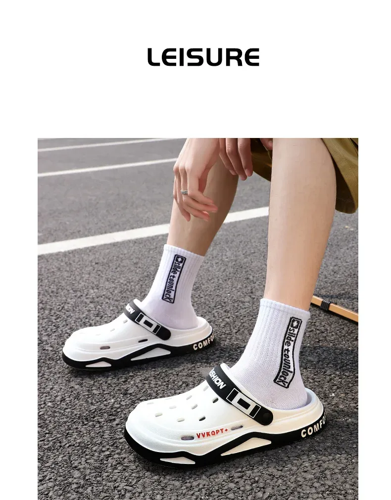 Men's Summer Breathable EVA Hole Shoes Sandals - Non-slip Portable Fashion Beach Slippers for Outdoor Casual Wear showcase 9