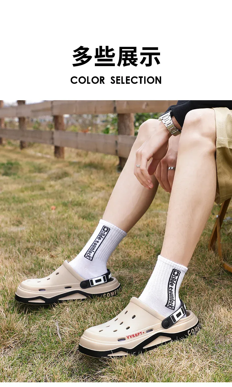 Men's Summer Breathable EVA Hole Shoes Sandals - Non-slip Portable Fashion Beach Slippers for Outdoor Casual Wear showcase 18