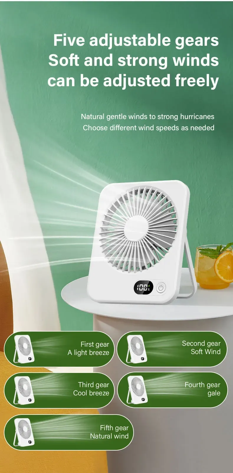 Ultra Quiet Foldable Desktop Fan - Mini Portable USB Fan for Office, Home, Travel - Compact & Efficient Cooling Solution showcase 8