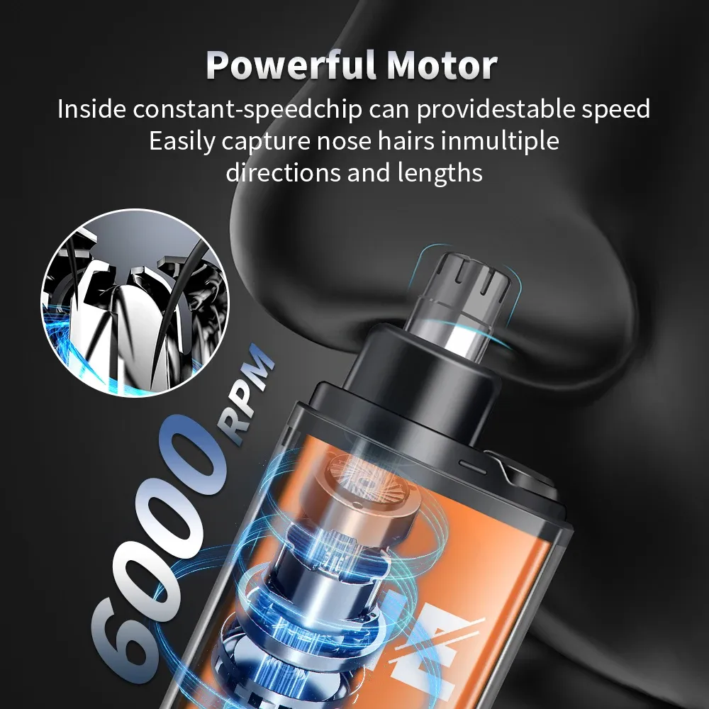 HIENA Rechargeable Electric Nose Hair Trimmer for Men & Women, Portable Mini Personal Care Grooming Device with USB Cable, Easy to Clean Cutter Head thumbnail 3