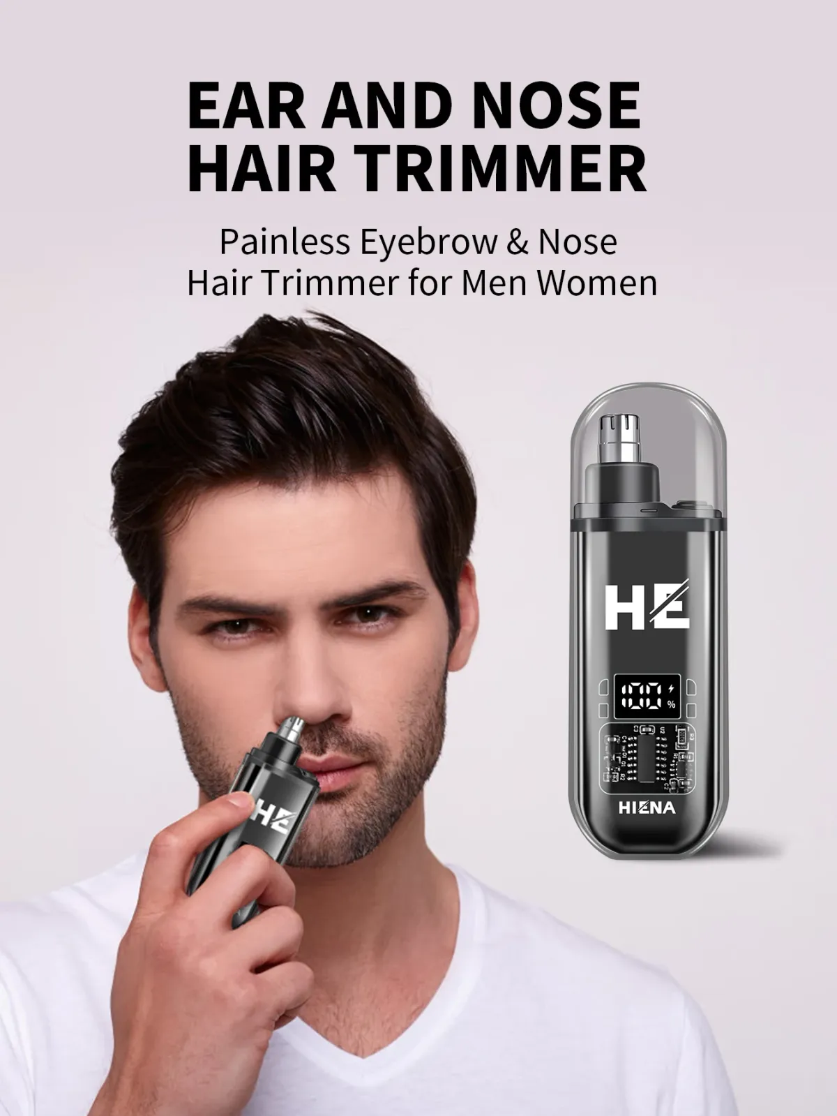 HIENA Rechargeable Electric Nose Hair Trimmer for Men & Women, Portable Mini Personal Care Grooming Device with USB Cable, Easy to Clean Cutter Head showcase 6