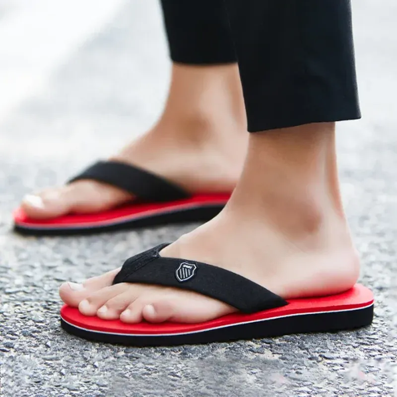 Men's Casual Flip Flops Fashion Beach Shoes - Summer Non-Slip Flat Slides, Comfortable Indoor House Slippers for Men, Large Sizes Available - Image 3