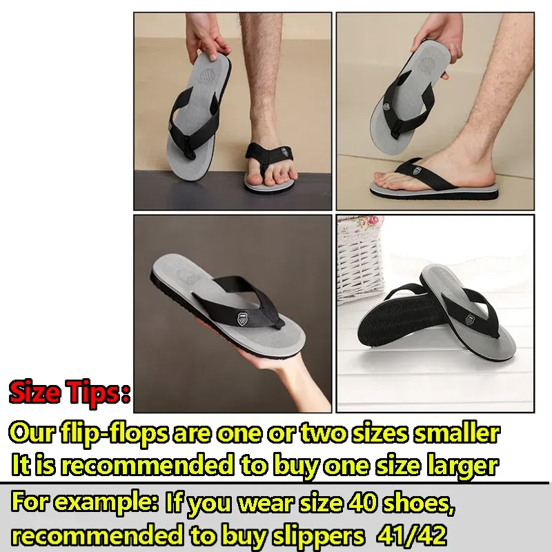 Men's Casual Flip Flops Fashion Beach Shoes - Summer Non-Slip Flat Slides, Comfortable Indoor House Slippers for Men, Large Sizes Available - Image 4