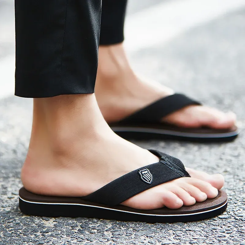 Men's Casual Flip Flops Fashion Beach Shoes - Summer Non-Slip Flat Slides, Comfortable Indoor House Slippers for Men, Large Sizes Available - Image 5