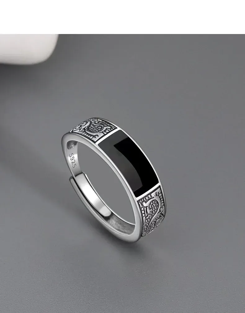 Men's Luxury Black Gem Ring - High Quality Fine Jewelry for Weddings, Parties, and Special Gifts showcase 2