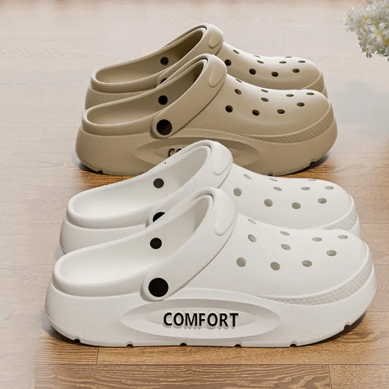 Summer Anti-Slip Hollow Slippers for Men & Women, Thick Bottom Casual Indoor Outdoor Sandals, Comfortable Couple Home Slides thumbnail 1