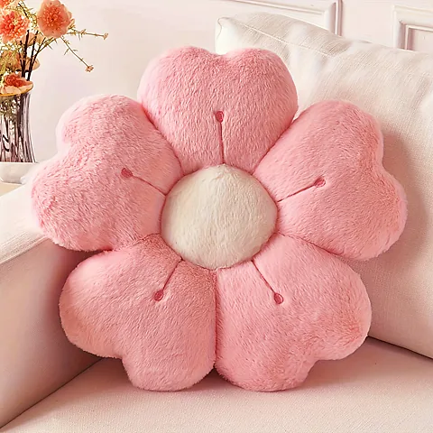 Soft Plush Daisy Flower Throw Pillow Cushion - Cozy Decorative Accent for Bed, Sofa, Couch - Adorable Floral Design for Kids & Adults, Home Decor