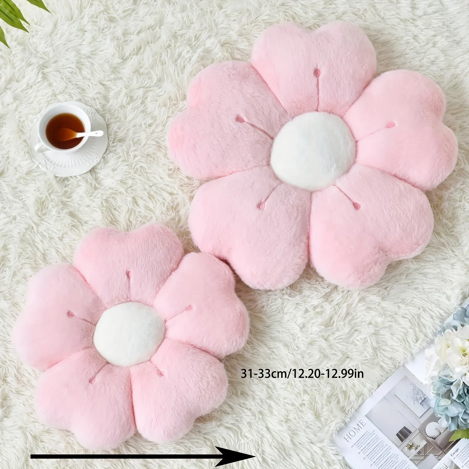Soft Plush Daisy Flower Throw Pillow Cushion - Cozy Decorative Accent for Bed, Sofa, Couch - Adorable Floral Design for Kids & Adults, Home Decor thumbnail 5