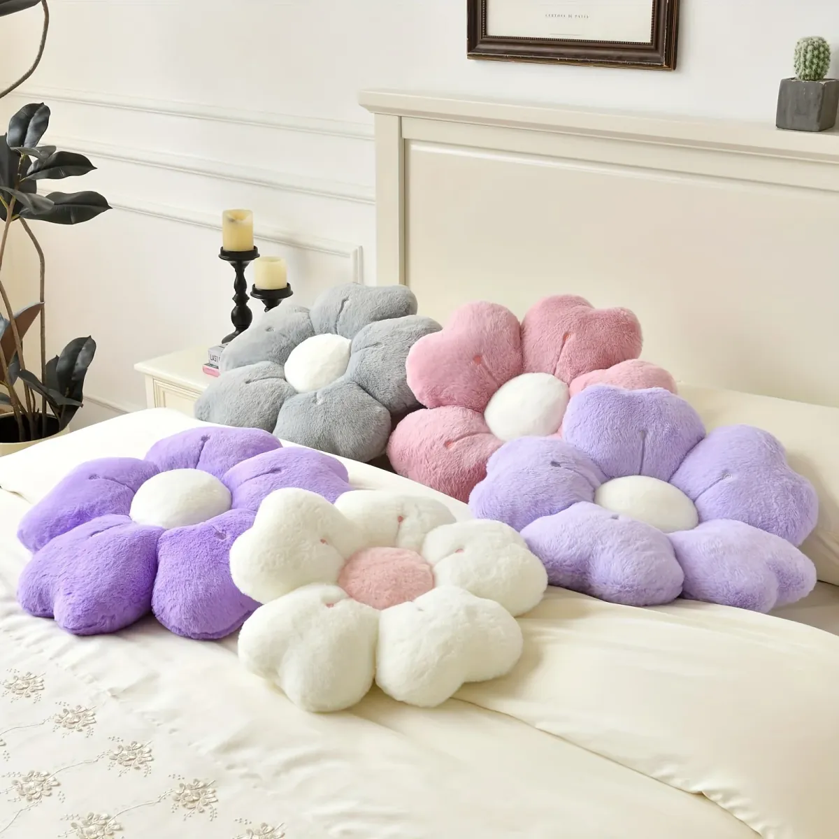 Soft Plush Daisy Flower Throw Pillow Cushion - Cozy Decorative Accent for Bed, Sofa, Couch - Adorable Floral Design for Kids & Adults, Home Decor showcase 11